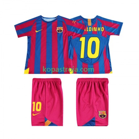 Billiga Fotbollströjor FC Barcelona RONALDINHO 10 Champions League 2006 Retro Barn Hemma tröja 2005 Kortärmad